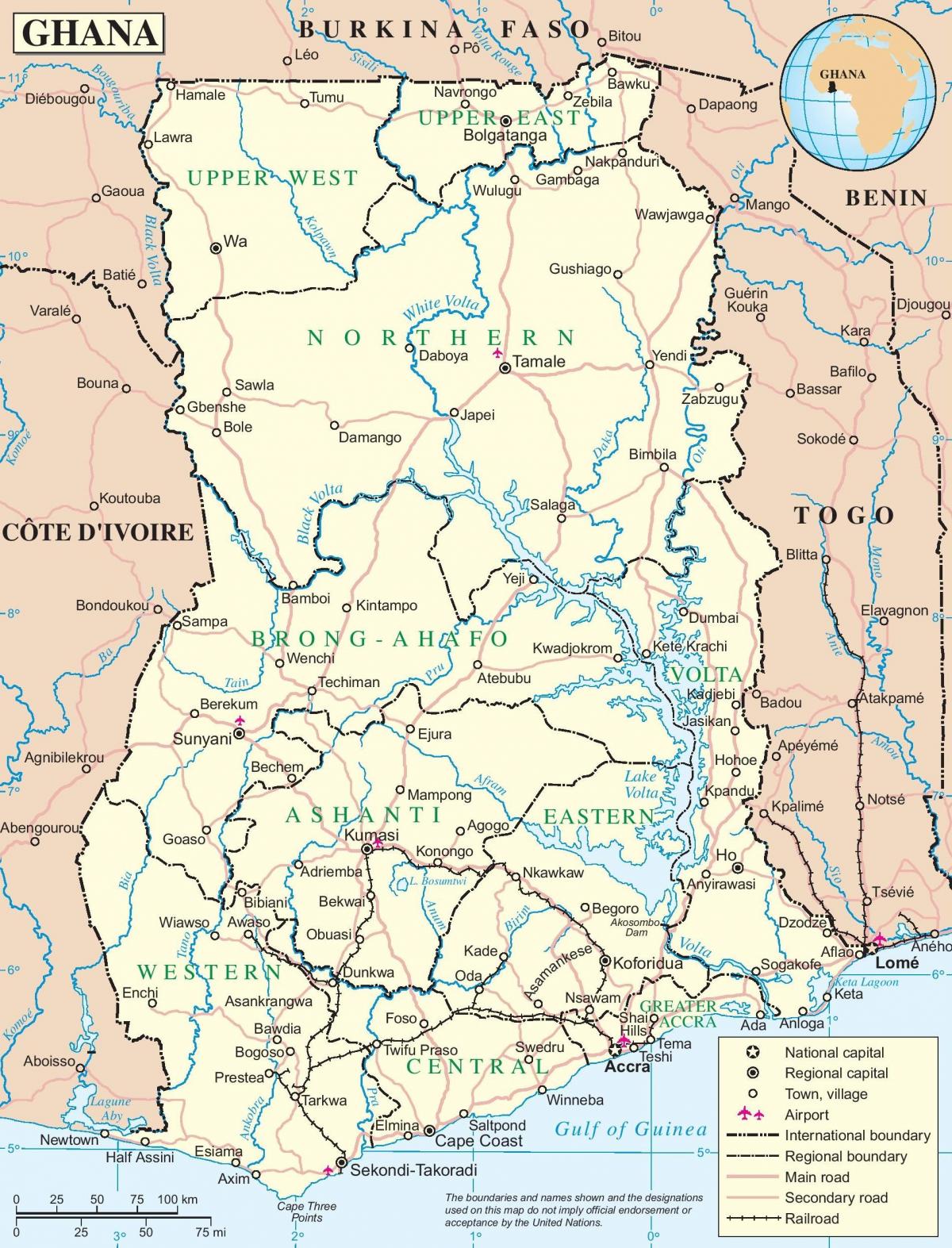 χάρτης της γκάνα