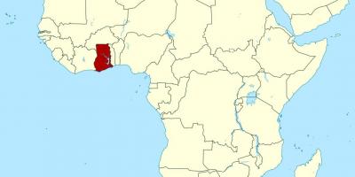 Χάρτης της αφρικής δείχνει γκάνα