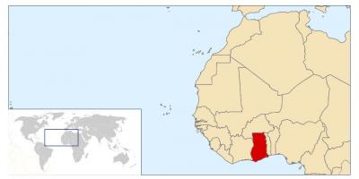 Γκάνα θέση στον παγκόσμιο χάρτη
