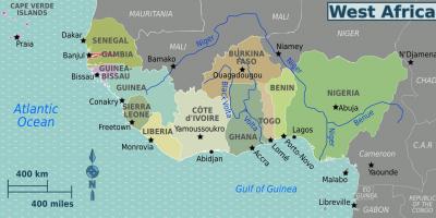 Χάρτης της γκάνα, δυτική αφρική